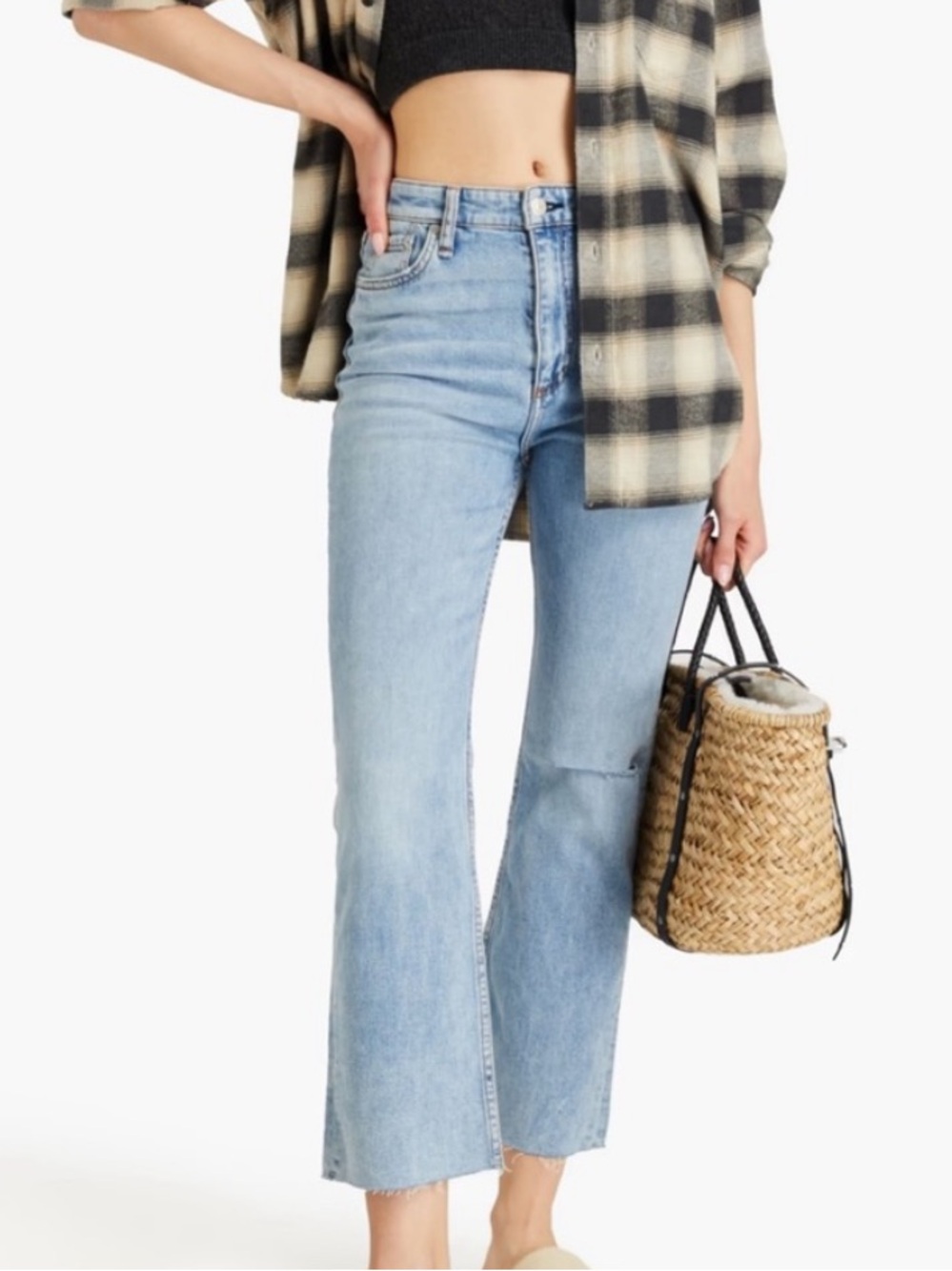 Rag & bone Casey high rise ankle flare jeans distressed size 27 inch waist